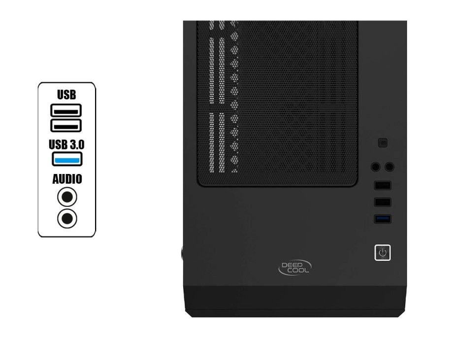 Case Deepcool Matrexx 50 4f S/fuente (dp-atx-matrexx50-ar-4f-ne) Panel De Vidrio, 4 Ventiladores, Led Rgb, Negro
