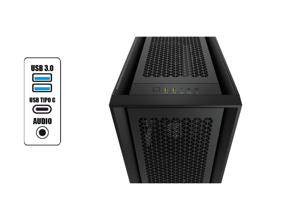 CASE CORSAIR 5000D AIRFLOW S/ FUENTE NEGRO 1 PANEL VIDRIO (CC-9011210-WW )