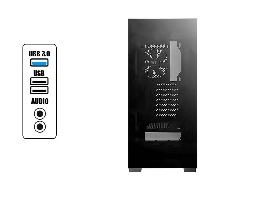 CASE THERMALTAKE VERSA T25 TG 600W NEGRO 2 PANEL VIDRIO (CA-3R5-60M1WU-00)