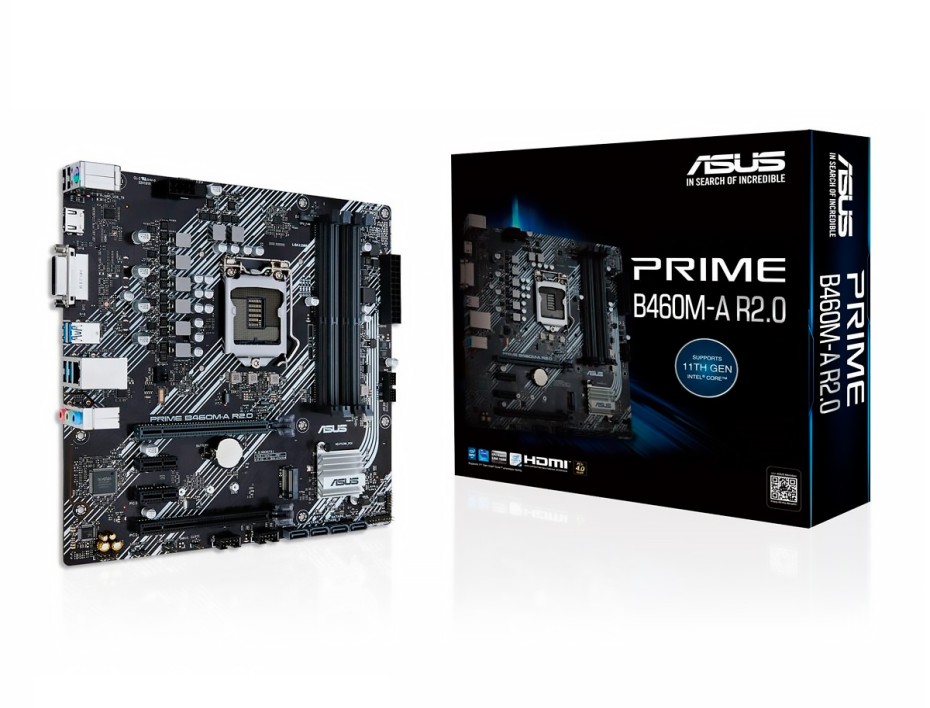 PLACA MADRE ASUS PRIME B460M-A R2.0, PARA PROCESADORES INTEL LGA 1200, 4 RANURAS DE MEMORIA DDR4 HASTA 128GB BUSS 2933 MHZ, 10MA 11GE(90MB18A0-M0EAYO)