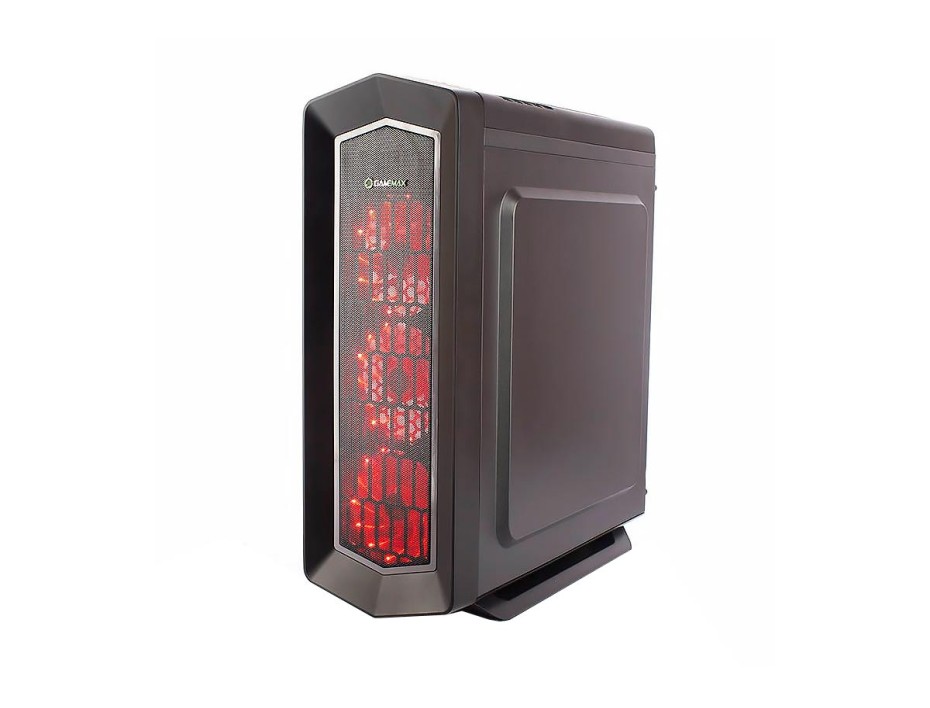 CASE GAMEMAX ASGARD FUENTE 550W, CON PANEL LATERAL ACRILICO, 4 VENTILADORES LED RGB ROJO, 3 PUERTOS USB, SALIDA DE AUDIO, COLOR NEGRO (ASGARD RED)
