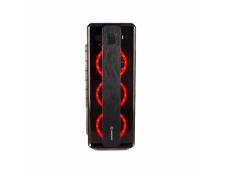 CASE GAMEMAX FUENTE 550W, CON PANEL LATERAL ACRILICO, 3 VENTILADORES LED RED, SALIDA DE AUDIO, 2 PUERTOS USB, COLOR NEGRO (MOONLIGHT GE550)