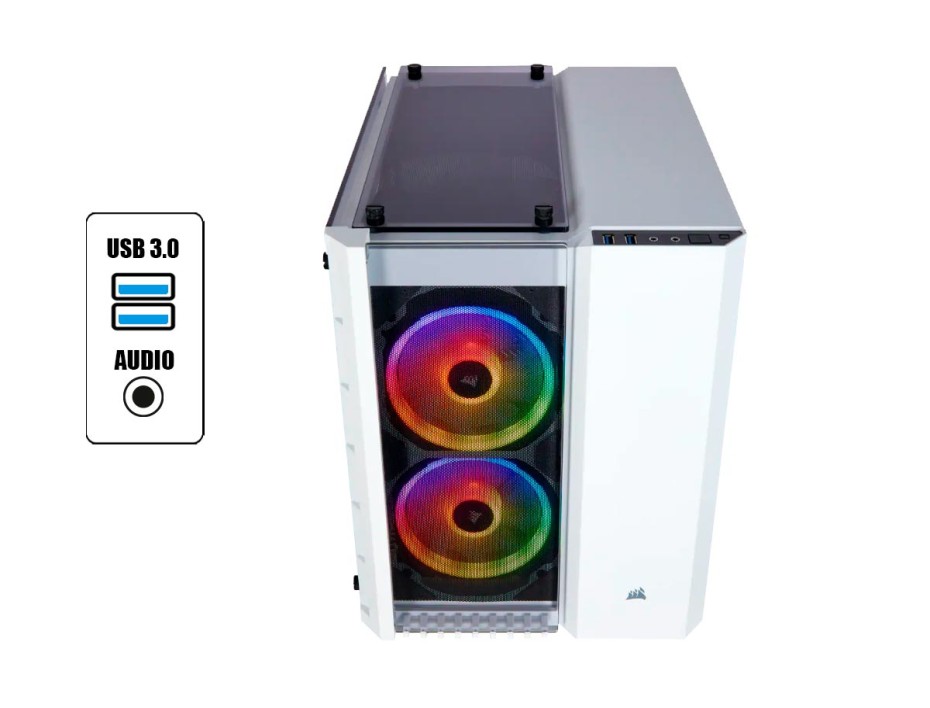 CASE CORSAIR CRYSTAL 280X SIN FUENTE, CON PANEL LATERAL DE VIDRIO TEMPLADO, COLOR BLANCO (CC-9011137-WW )