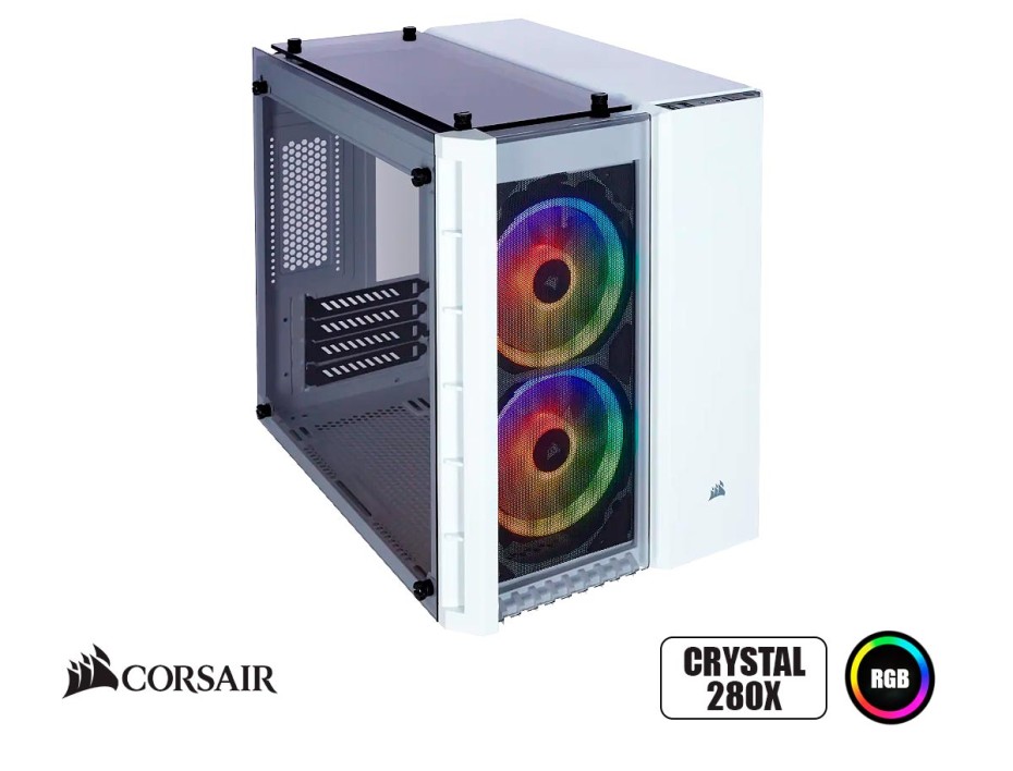 CASE CORSAIR CRYSTAL 280X SIN FUENTE, CON PANEL LATERAL DE VIDRIO TEMPLADO, COLOR BLANCO (CC-9011137-WW )
