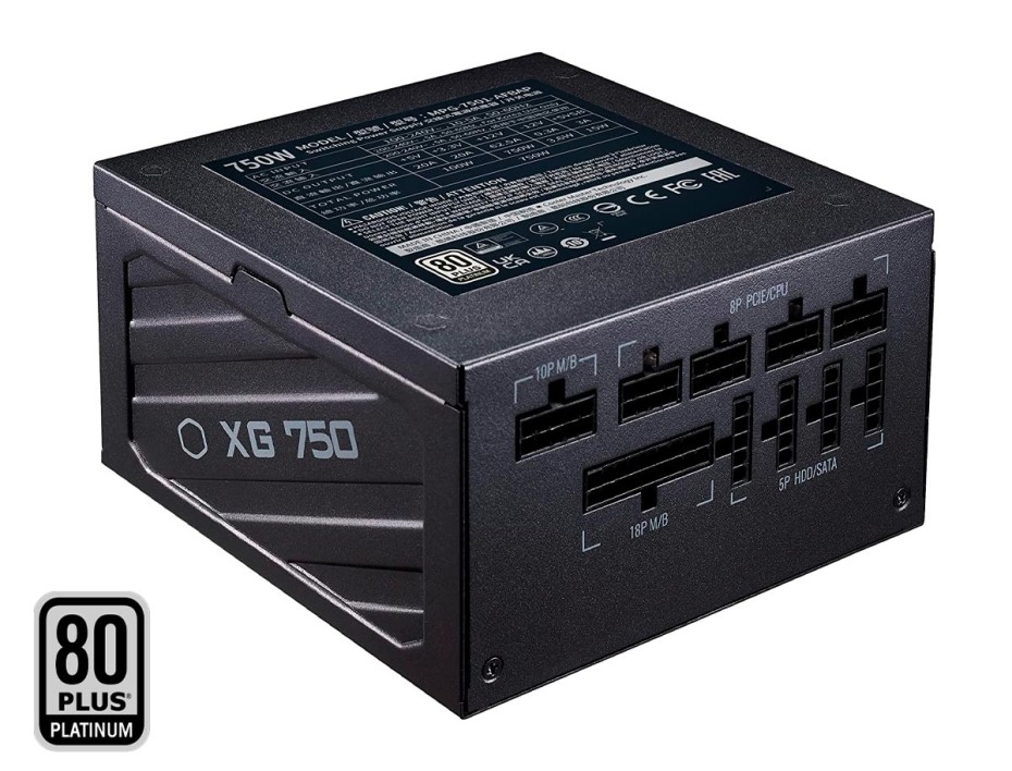 FUENTE COOLER MASTER 750W, XG750 PLATINUM 80 PLUS - ATX MODULAR NEGRO (MPG-7501-AFBAP-U2)