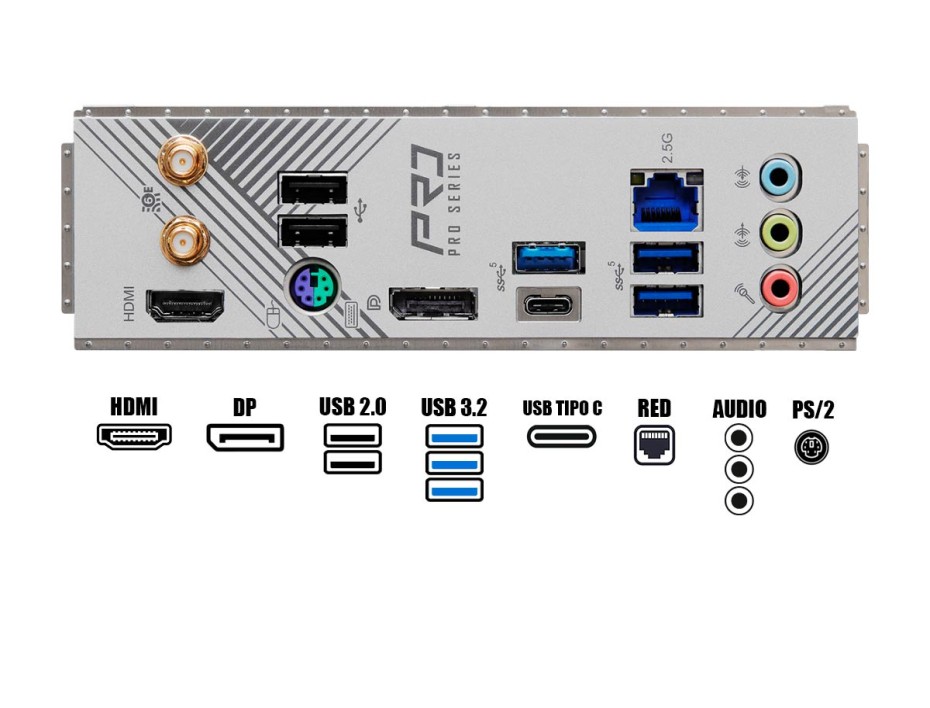 PLACA MADRE ASROCK B760M PRO RS/D4 WIFI - PARA PROCESADORES INTEL LGA 1700, MEMORIA DDR4 (90-MXBKZ0-A0UAYZ)