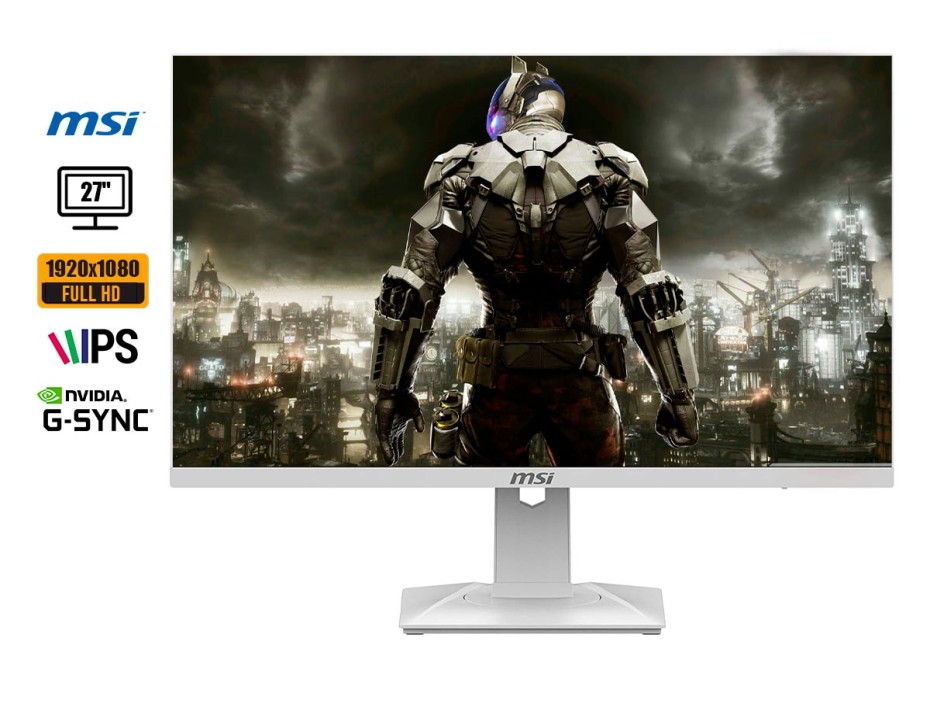 MONITOR MSI 27 PULGADAS, GAMING LED G274RW, FHD, BLANCO, IPS,  PUERTO 2 HDMI DISPLAYPORT, 1MS, 170HZ G-SYNC (G274RW)