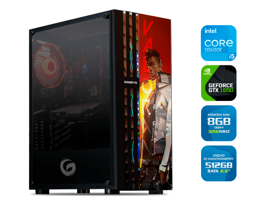 PC GAMER GAMBYTE VALORANT CORE I5  /8GB/SSD512/GTX1650
