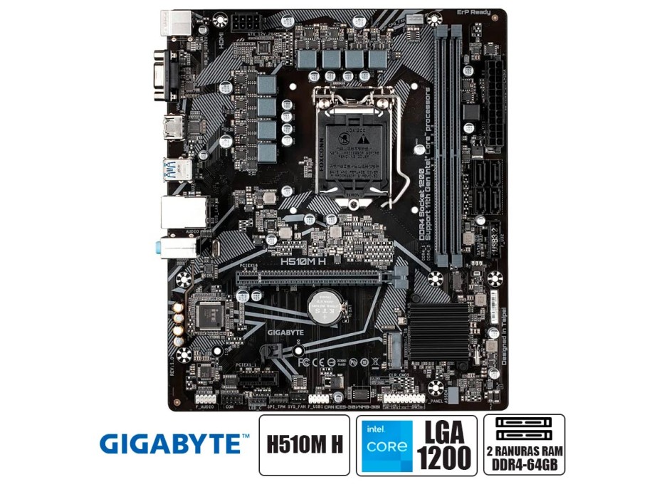 PLACA MADRE GIGABYTE H510M H (H510M-H) SOCKET LGA 1200 | RAM DDR4 BUSS 3200MHZ | 11VA,10MA GEN