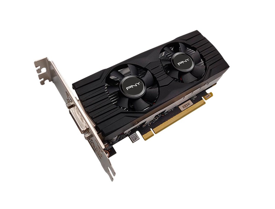 TARJETA DE VIDEO PNY GTX 1650 MINI 4GB GDDR6 GEFORCE NVIDIA 128 BITS, GRAFICO PARA VIDEOJUEGOS, 2 VENTILADORES LOW PROFILE (VCG16504DFMPB)