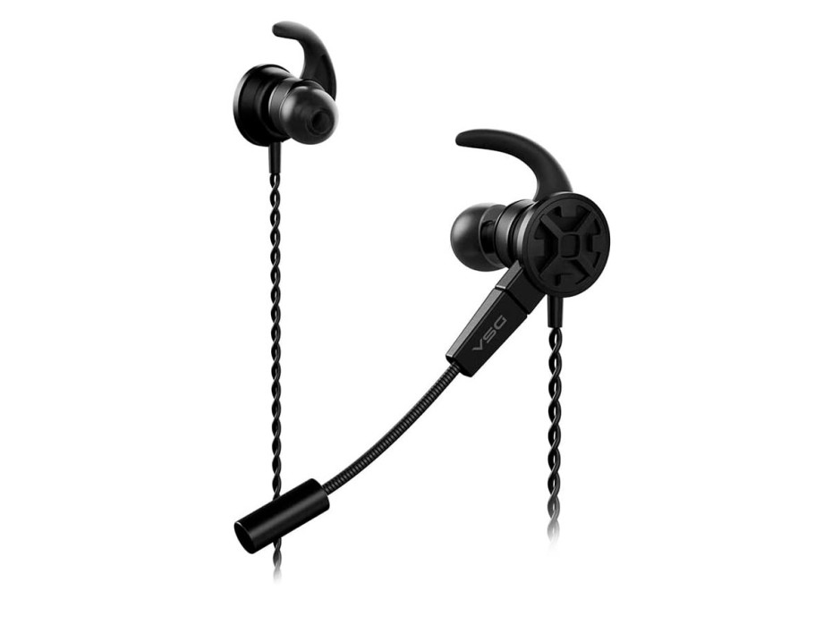 Auricular Vsg Eris Con Microfono, Conexion Mini Jack 3.5 Mm, Almohadillas Suaves, Color Negro (vg-ep806)