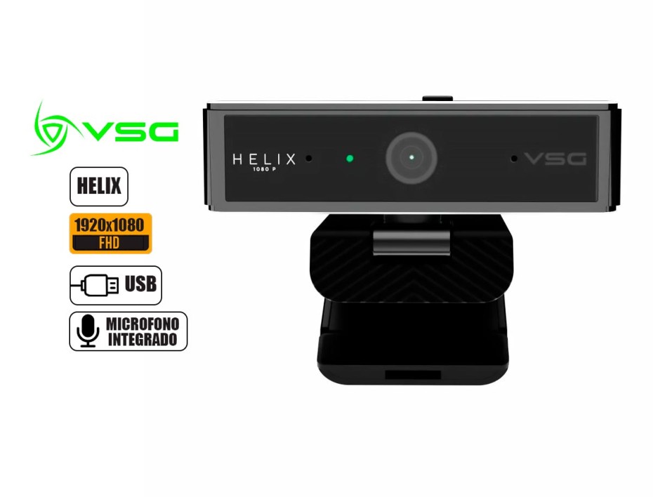 Camara Web Vsg Helix, Microfono Incorporado, Conexion Usb, Resolucion 1920 X 1080p Hd, 30 Fps, Color Negro (vg-se101-blk)