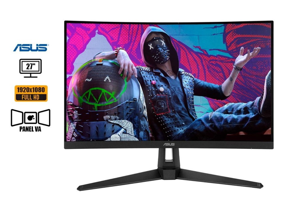 MONITOR ASUS 27 PULGADAS GAMER TUF VG27VH1B, VA FULL HD 1080P, PUERTO 1 HDMI 1 VGA, FRECUENCIA 165HZ, 1MS (VG27VH1B)