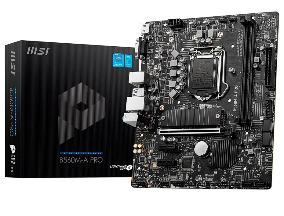PLACA MADRE MSI B560M-A PRO, PARA PROCESADORES INTEL LGA 1200, 2 RANURAS DE MEMORIA DDR4 HASTA 64GB BUSS 5200, 10A 11VA GEN. (911-7D20-010)
