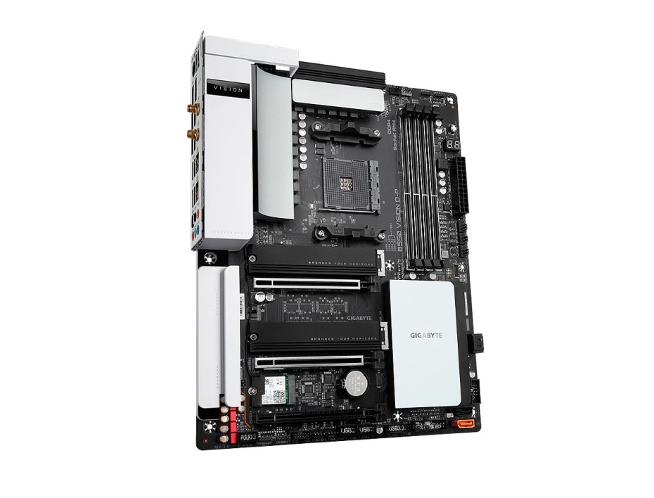 PLACA MADRE GIGABYTE B550 VISION D-P, PARA PROCESADOR AMD RYZEN AM4, 4 RANURAS DE MEMORIA DDR4 HASTA 128GB BUSS 5400 MHZ (B550 VISION D-P)
