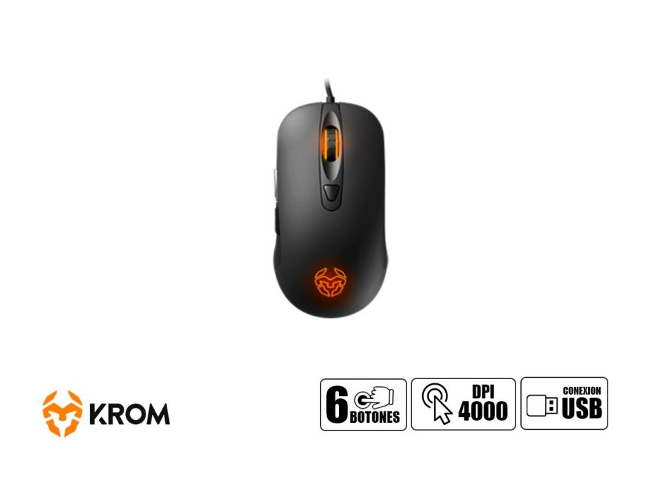 COMBO 2 EN UNO KROM KALEIDO, TECLADO SEMI-MECANICO ERGONOMICO CON ILUMINACION LED, MOUSE 6 BOTONES SENSOR HASTA 4000 DPI, INTERFAZ USB (NXKROMKALEIDO)