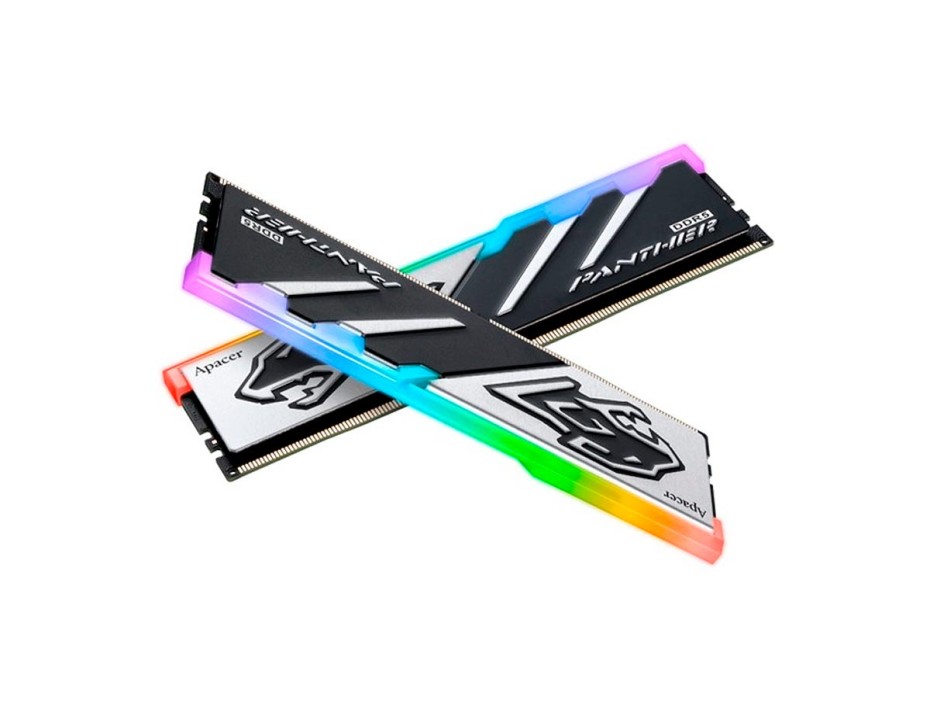 MEMORIA RAM APACER DDR5 32GB (16GBX2), FRECUENCIA 6000 MHZ, PHANTER NEGRO CON ILUMINACION LED RGB, PARA PC DE ESCRITORIO (AH5U32G60C5129BAA-2)