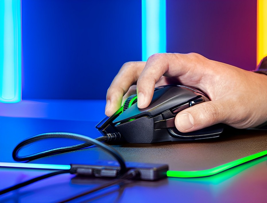 MOUSE RAZER BASILISK ULTIMATE GAMING, SENSOR HASTA 20000 DPI, ILUMINACION RGB, CON 11 BOTONES PROGRAMABLES, CONEXION USB, COLOR NEGRO (RZ01-03170100-R