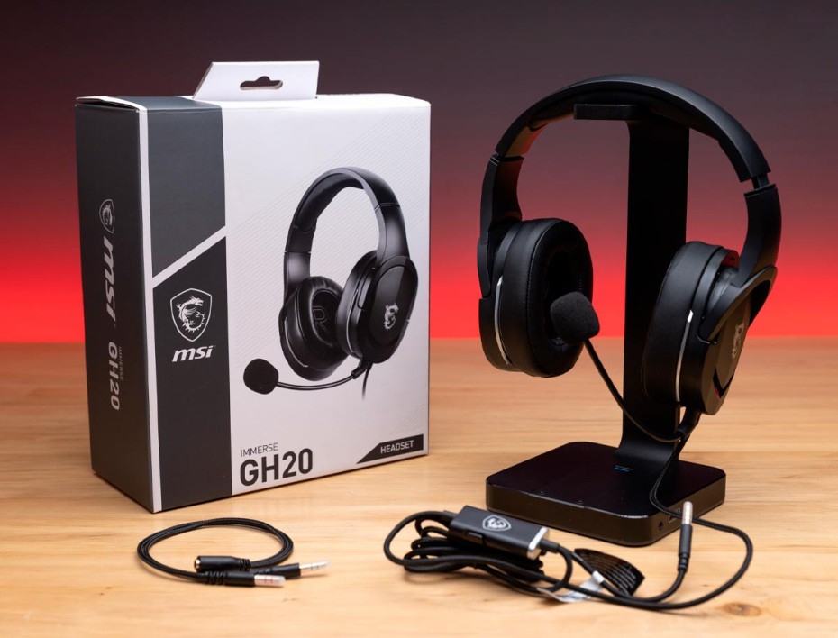 AURICULAR MSI IMMERSE GH20, CON MICROFONO, CONEXION USB, CONTROL DE VOLUMEN, ALMOHADILLAS SUAVES, C/ NEGRO (IMMERSE GH20)