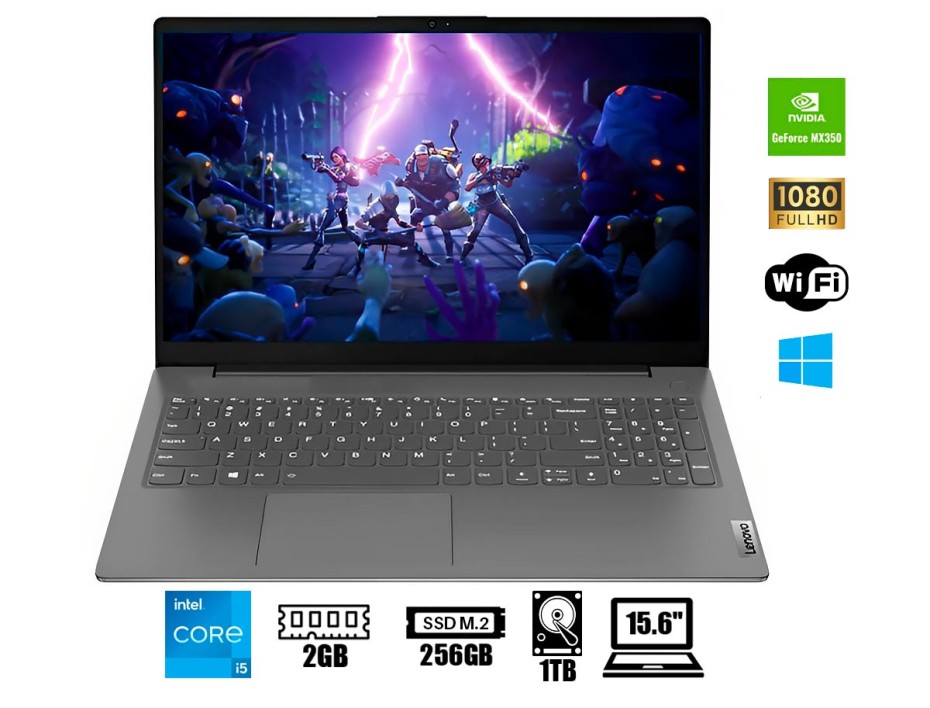 LAPTOP LENOVO CORE I5 1135G7 V16 G2 ITL, PANTALLA 15.6 FHD TN, RAM 8GB, SSD M.2 256GB, HDD 1TB, VIDEO MX350GB 2GB, WINDOWS FREE (82KB00G6LM)