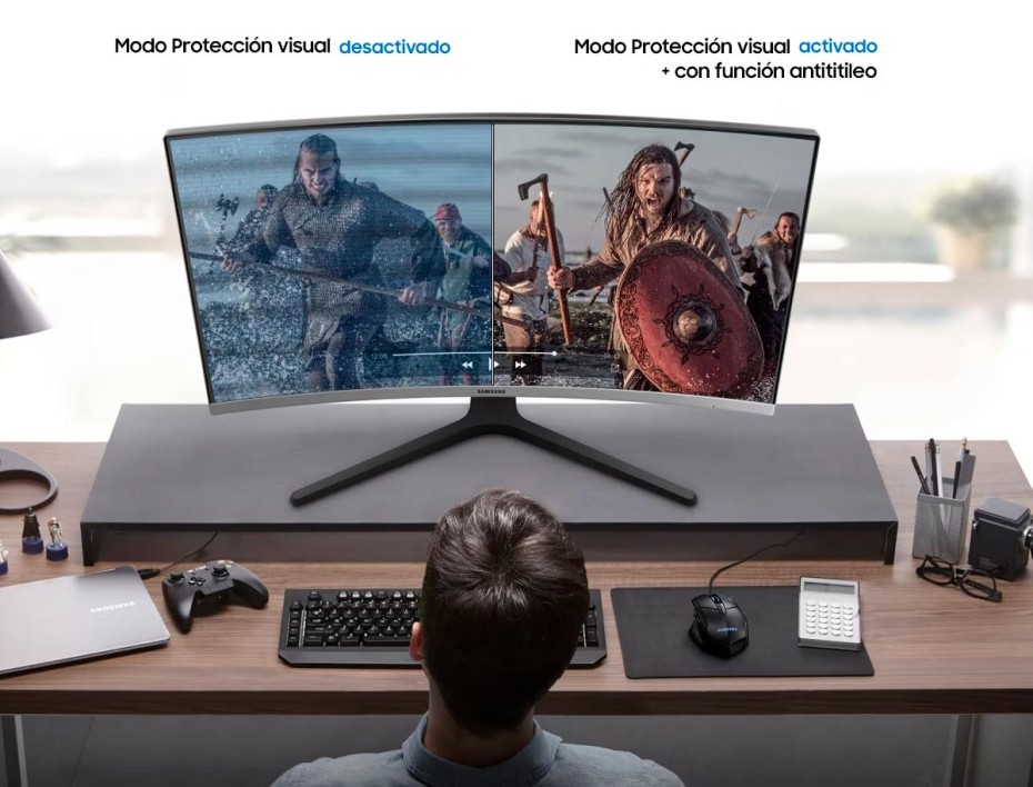 MONITOR SAMSUNG 27 PULGADAS, CURVO LED 27R500, RESOLUCION FHD 1920 X 1080 1500R, PUERTO 1 HDMI, 1 DISPLAY PORT FRECUENCIA 60HZ, 4MS (LC27R500FHLXP)