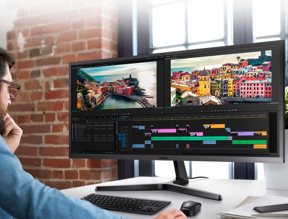 MONITOR SAMSUNG 34 PULGADAS, 4K LS34J550W, LED, PUERTO HDMI DISPLAYPORT, 4MS, 75HZ FREESYNC (LS34J550WQLXPE)