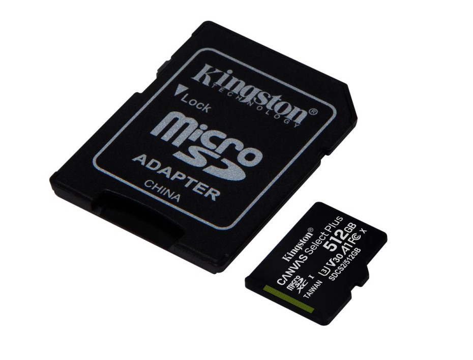 MEMORIA MICRO SD KINGSTON 512GB, SDXC CANVAS C/ CARD ADAPTADOR, TARJETA SD, PARA PC, LAPTOP, DISPOSITIVOS MOVILES, CAMARAS FOTOGRAFICA (SDCS2/512GB)