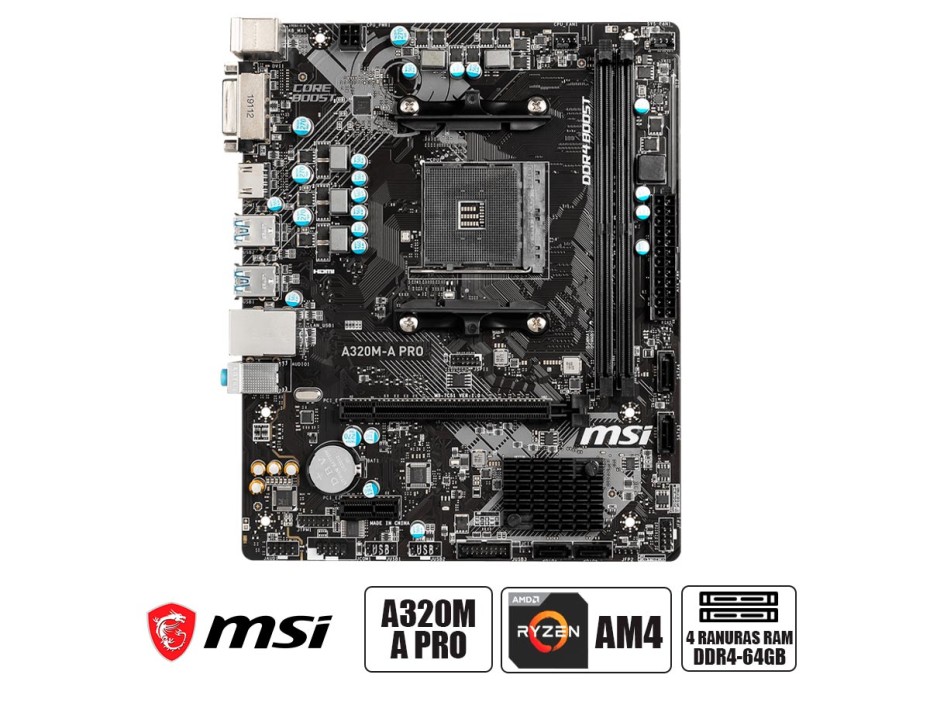 PLACA MADRE MSI A320M-A PRO AM4 ( 911-7C51-012 )