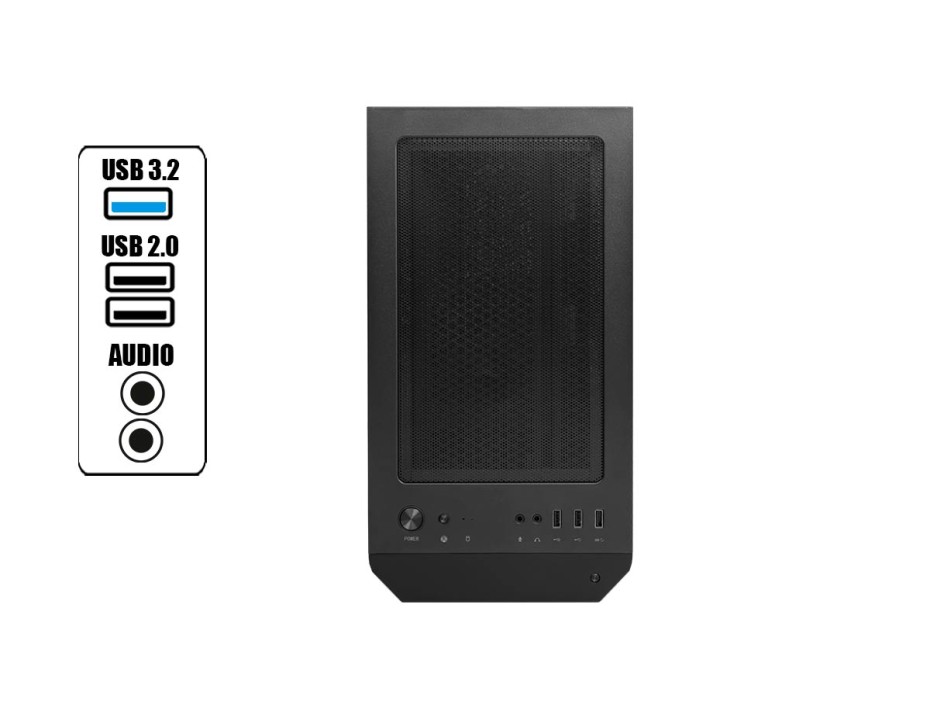 CASE MSI MAG FORGE M100A SIN FUENTE, CON PANEL LATERAL DE VIDRIO TEMPLADO, 4 VENTILADORES ARGB, 3 PUERTOS USB, COLOR NEGRO (FORGE M100A)