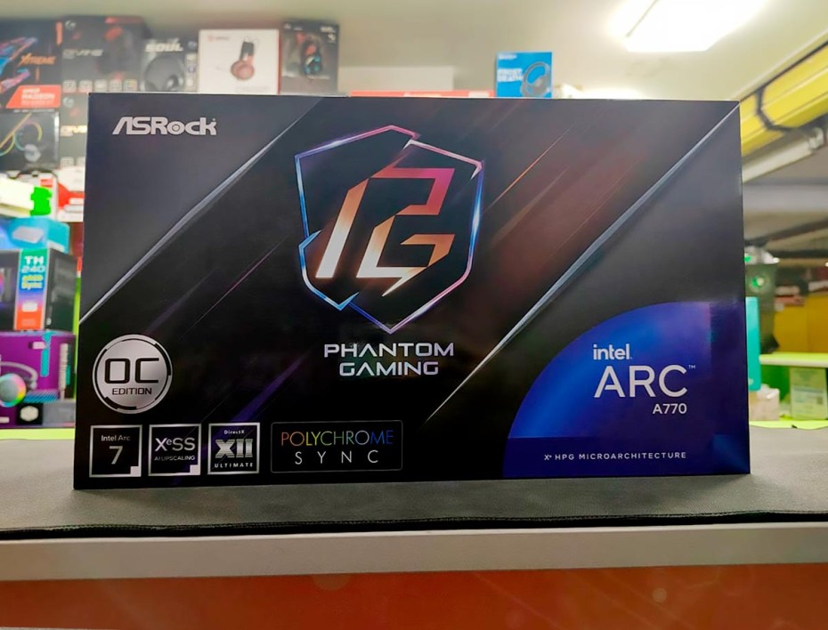 TARJETA DE VIDEO ASROCK ARC A770 PHANTOM GAMING D OC 8GB GDDR6 (A770 PGD 8GO) INTEL 256 BITS | 3 VENTILADORES