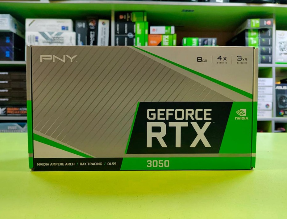 TARJETA DE VIDEO PNY RTX 3050 8GB GDDR6 GEFORCE NVIDIA VERTO 128 BITS, GRAFICO PARA VIDEOJUEGOS, 2 VENTILADORES (VCG30508DFBPB1)