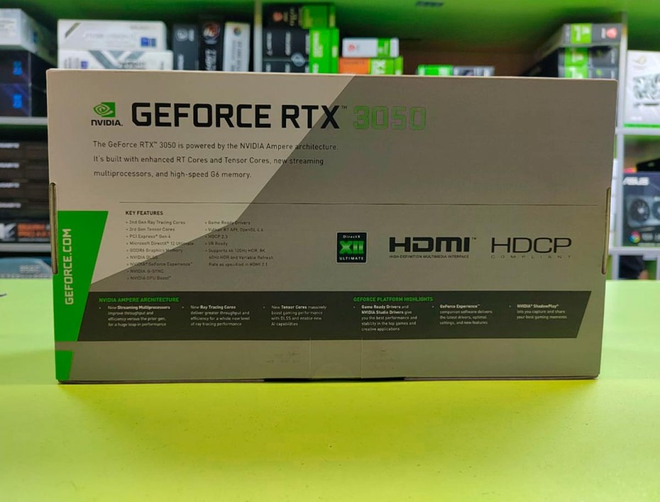 TARJETA DE VIDEO PNY RTX 3050 8GB GDDR6 GEFORCE NVIDIA VERTO 128 BITS, GRAFICO PARA VIDEOJUEGOS, 2 VENTILADORES (VCG30508DFBPB1)