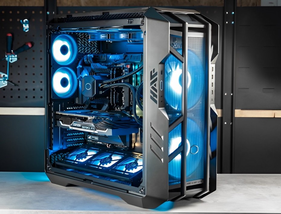 CASE COOLER MASTER HAF S/ FUENTE | FULL TOWER, SOPORTA HASTA 19 FAN, VIDRIO TEMPLADO LED-ARGB (H700-IGNN-S00)