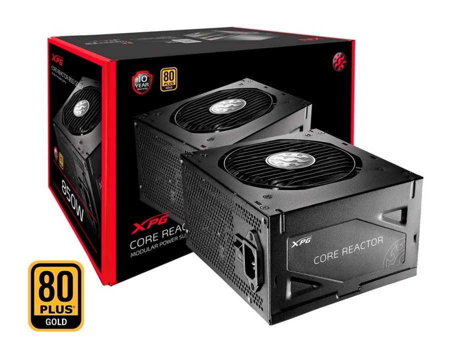 FUENTE DE PODER XPG 850W ATX, GOLD 80 PLUS, CORE REACTOR MODULAR, COLOR NEGRO (COREREACTOR850G)