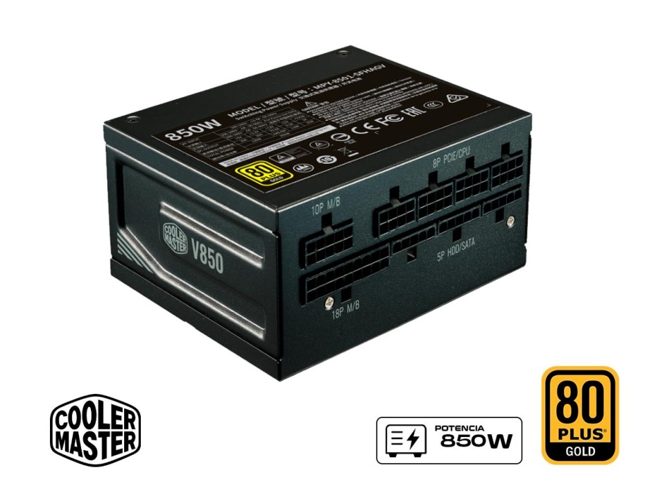 FUENTE COOLER MASTER 850W GOLD, MINI SFX,  MODULAR NEGRO (MPY-8501-SFHAGV-US)