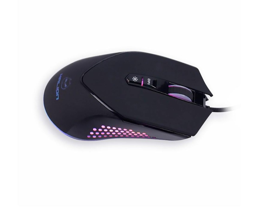MOUSE HALION M913 CORE GAMING, SENSOR HASTA 2400 DPI, ILUMINACION RGB