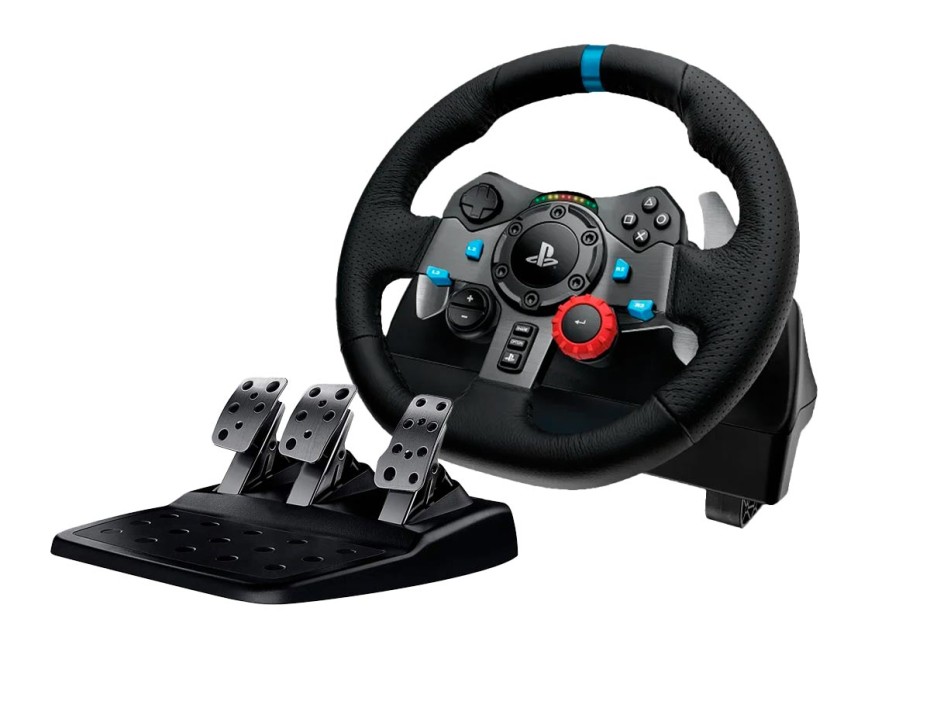 VOLANTE CON PEDAL LOGITECH DRIVING FORCE G29, BOTÓN RUEDA, GIRO DE 900 GRADOS BLOQUEO, SENSOR DE MANEJO, PEDALES DEL FRENO NO LINEAL (941-000110)
