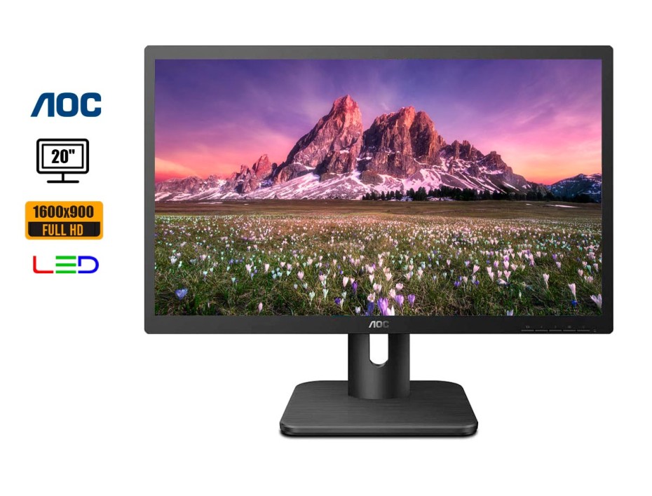 MONITOR AOC 20 PULGADAS, 20E1H, LED PLANO, PUERTO 1 VGA 1 HDMI, 5MS, 60HZ, RESOUCION 1600X900 16:9 (4038986100885)