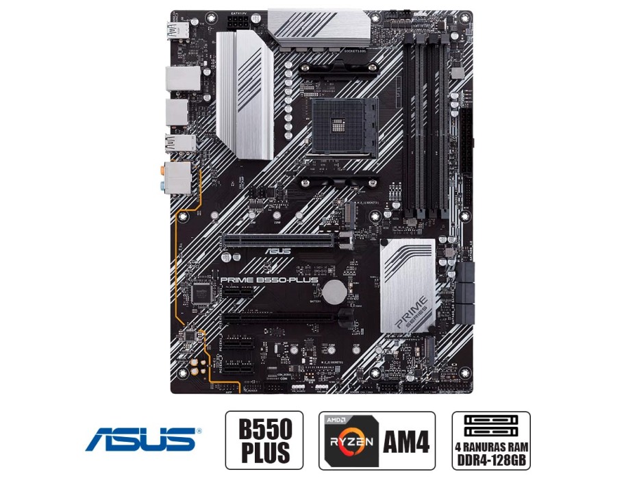 Placa Madre Asus B550-plus Prime (prime B550-plus) Socket Am4, Ram Ddr4 Buss 4400oc Mhz