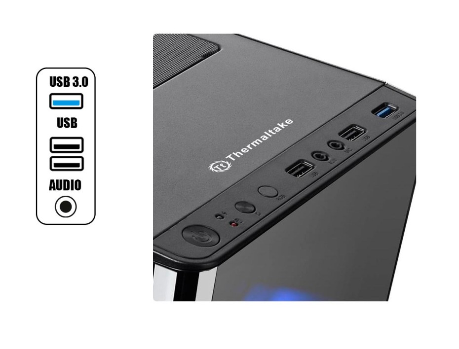 CASE THERMALTAKE V200 TG 600W NEGRO 1 PANEL VIDRIO 3 VENTILADORES ARGB (CA-3K8-60M1WU-02)