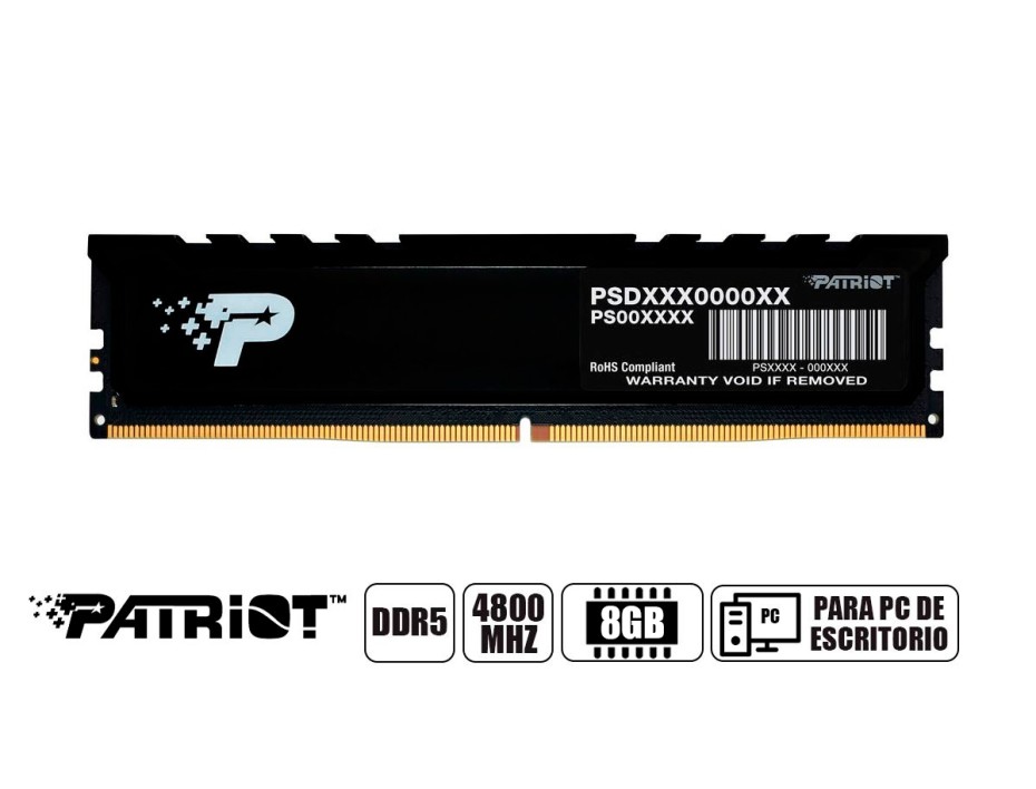 MEMORIA RAM | DDR5 | 8GB | 4800MHZ | PATRIOT SIGNATURE PREMIUM (PSP58G480041H1)