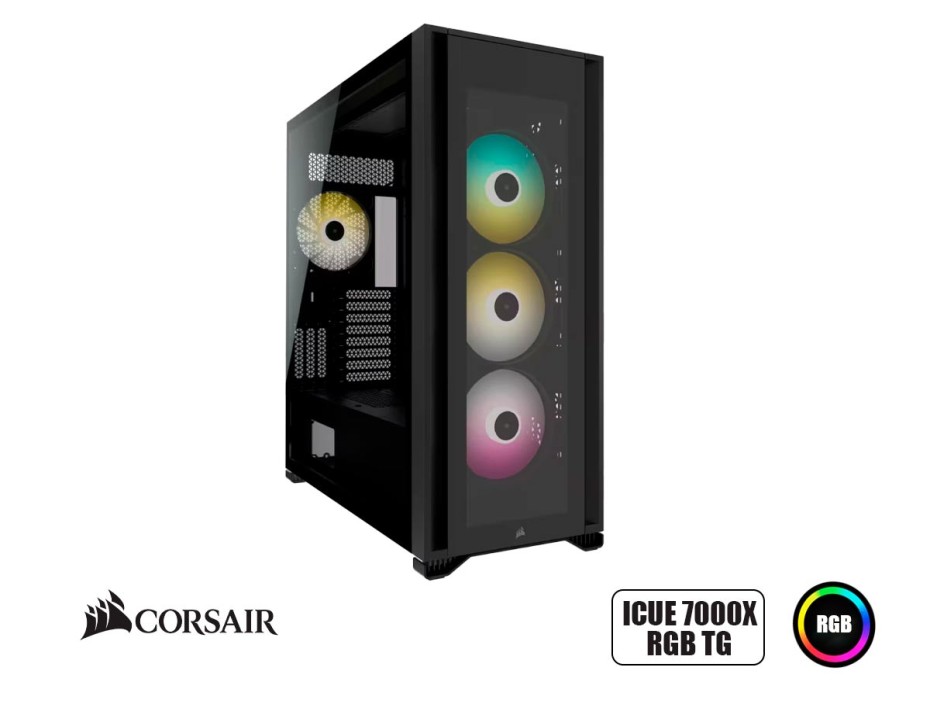 CASE CORSAIR ICUE 7000X RGB TG S/ FUENTE NEGRO 1 PANEL VIDRIO 4 VENTILADORES CON ILUMINACION RGB (CC-9011226-WW)