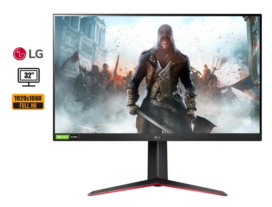 MONITOR LG 32 PULGADAS, 32GN55R, RESOLUCION FULL HD 1920X1080, PIVOT, PUERTO 1 HDMI 1 DISPLAYPORT, FRECUENCIA 165HZ, 1MS (32GN55R )