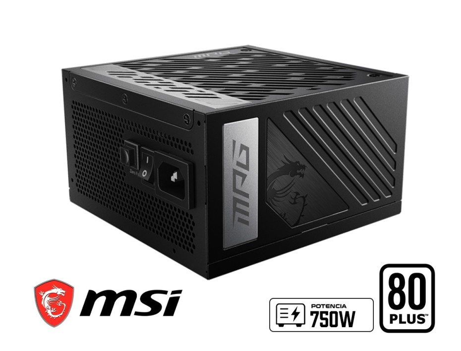 FUENTE DE PODER MSI 750W ATX, GOLD 80 PLUS, MPG A750G PCIE5, MODULAR, COLOR NEGRO (306-MPG A750G PCIE5)