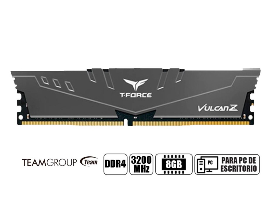 Memoria Ram Teamgroup Ddr4 8gb T-force Vulcan Z (tlzgd48g3200hc16f01) 3200 Mhz, Gris