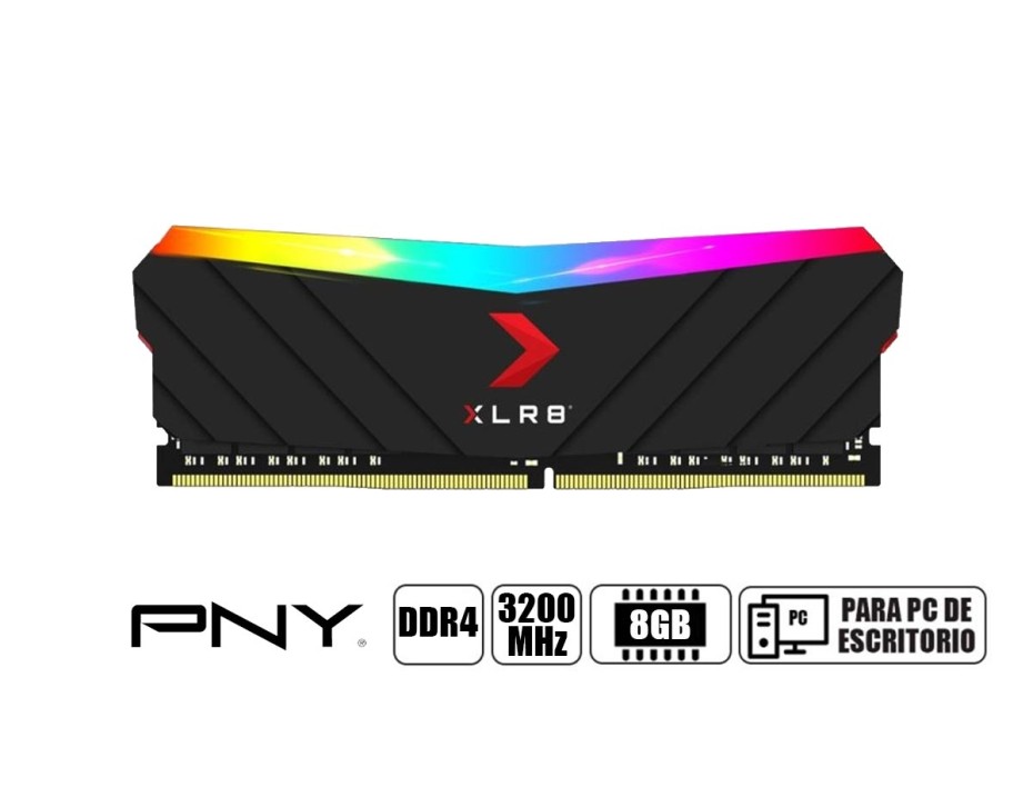MEMORIA RAM PNY DDR4 8GB XLR8 (MD8GD4320016XRGB) 3200 MHZ | RGB