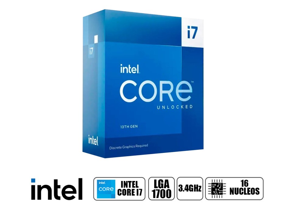 PROCESADOR INTEL CORE I7 13700KF 3.4GHZ HASTA 5.4GHZ 30MB (BX8071513700KF) LGA 1700 | 16 NUCLEOS | S/ GRAFICA | S/COOLER