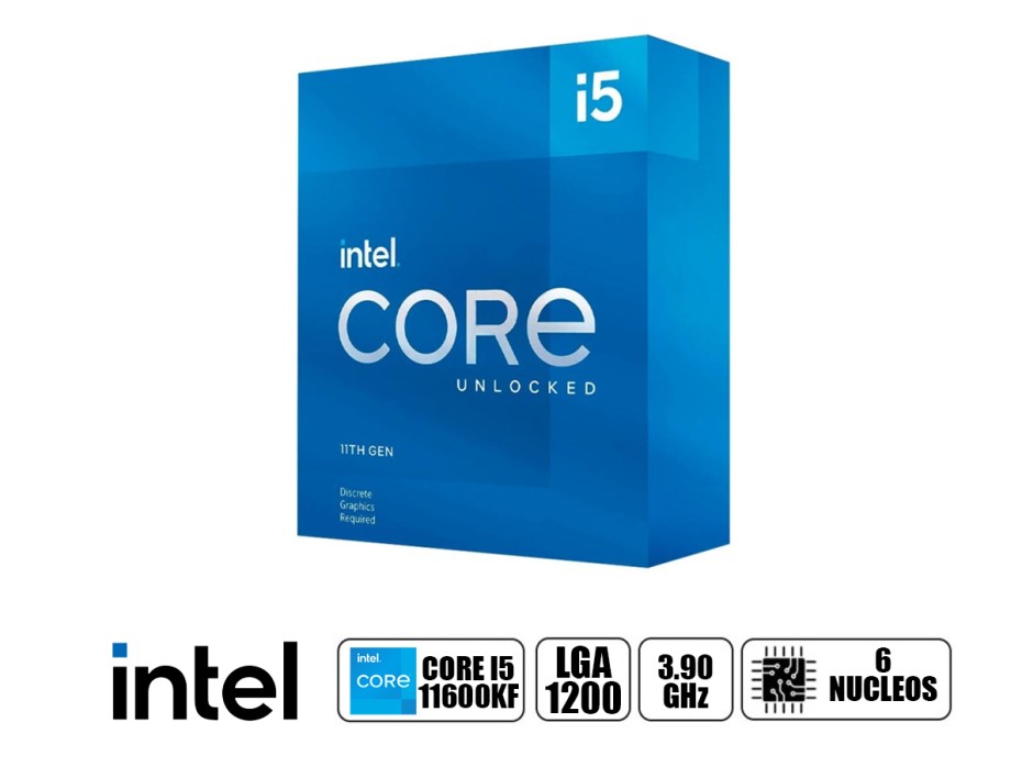 Procesador Intel Core I5 11600kf 3.9ghz Hasta 4.9ghz 12mb (bx8070811600kf) Lga 1200, 6 Nucleos