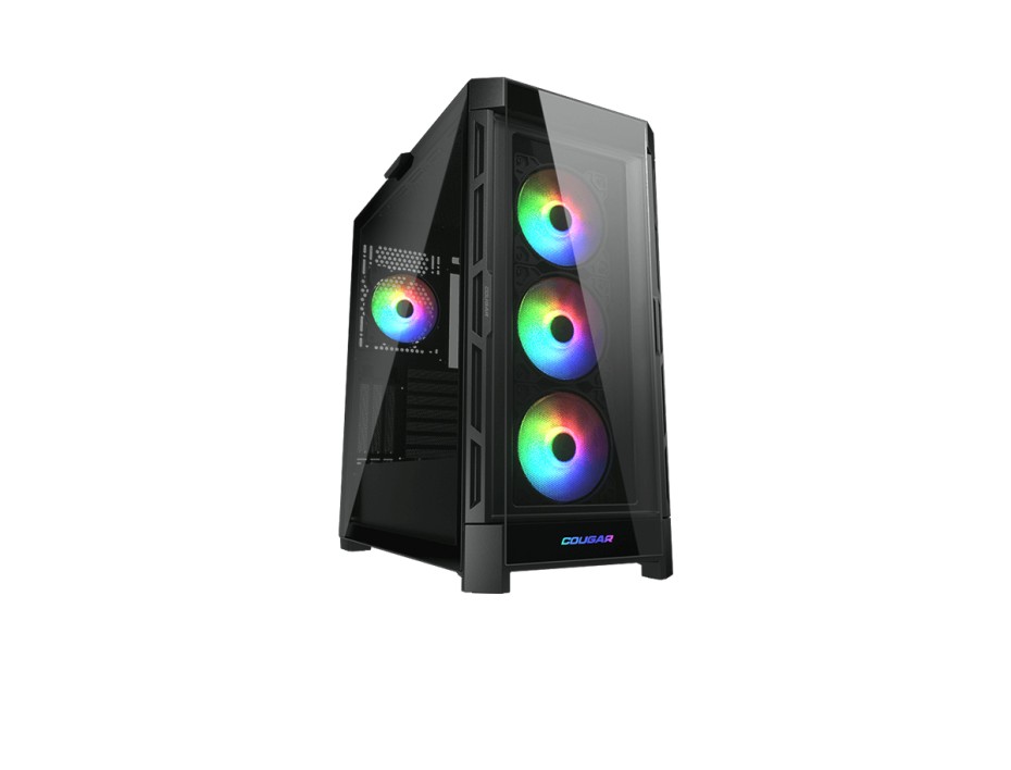 CASE COUGAR AIRFACE PRO RGB WHITE GAMING SIN FUENTE, CON PANEL LATERAL DE VIDRIO TEMPLADO, 3 VENTILADORES LED RGB, 2 PUERTOS USB, COLOR NEGRO (385AD10