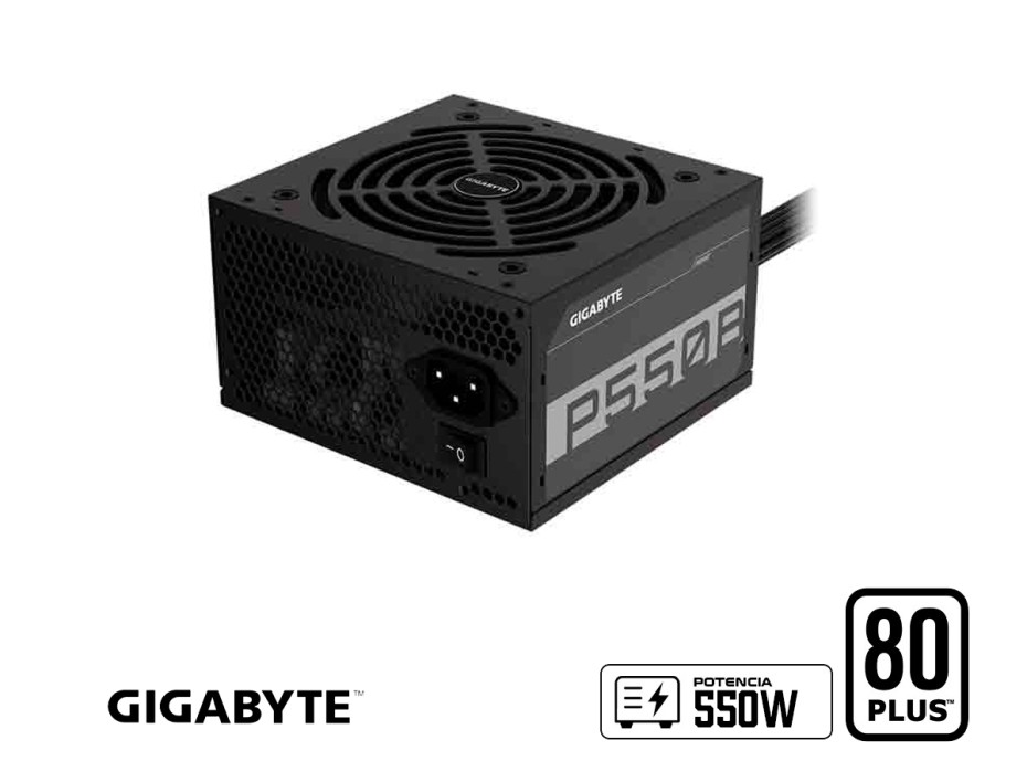 FUENTE DE PODER GIGABYTE 550W P550B (GP-P550B) ATX | BRONZE 80 PLUS | NO MODULAR | NEGRO